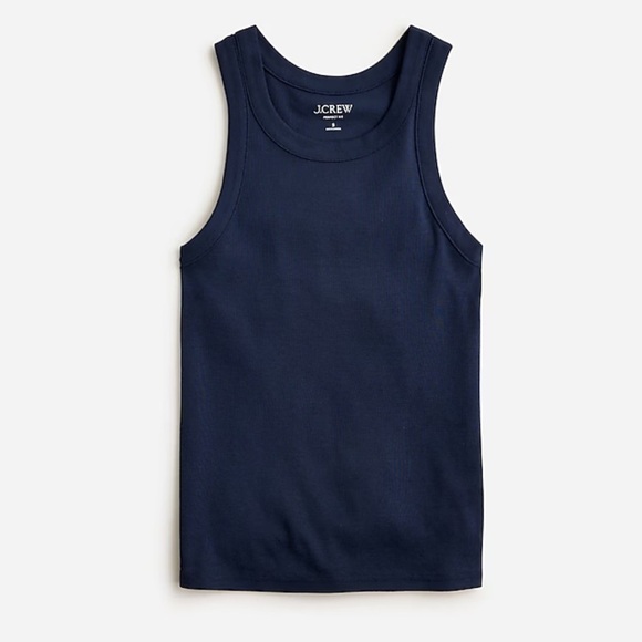 J crew navy blue Perfect-fit high-neck tank - Picture 1 of 2